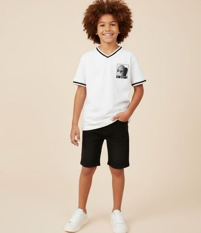 Bermuda Recta Infantil en Jeans con Cintura Elástica - Talle 5 a 14 años