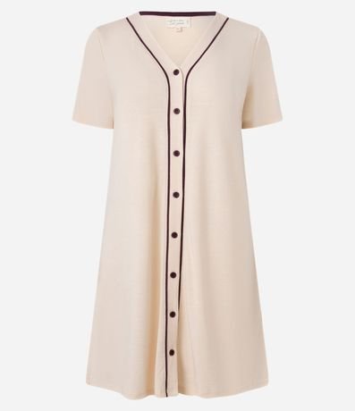 Camisón Corta con Botones y Vieses Contrastantes 3