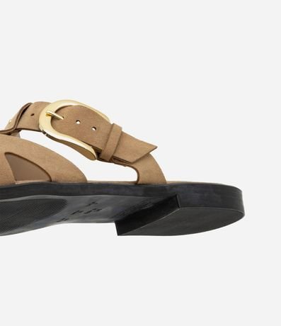 Sandalia Plana Mule Fisherman Efecto Gamuza 5