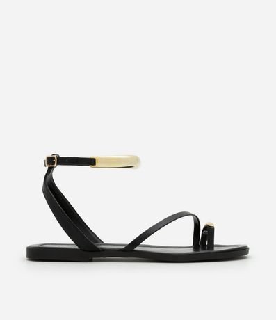 Sandalia Plana con Detalles Bold