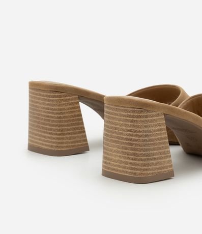Sandalia Mule con Efecto Gamuza con Salto Fachete 4