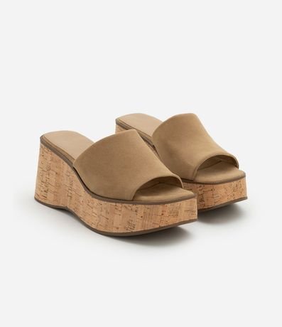 Sandalia Plataforma con Efecto Gamuza y Tacón con Textura 2