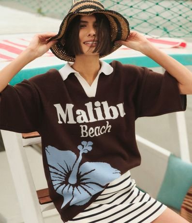 Remera en Punto con Estampa Malibu Floral 1