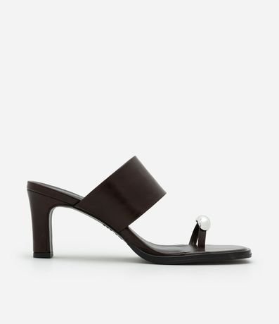 Sandalia Mule en PU con Tira Larga y Dedera de Metal 1