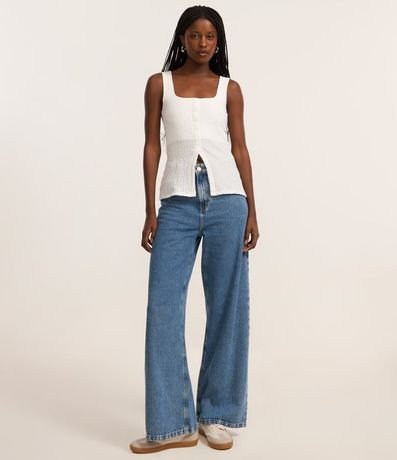 Blusa Musculosa con Textura y Botones Delanteros 2