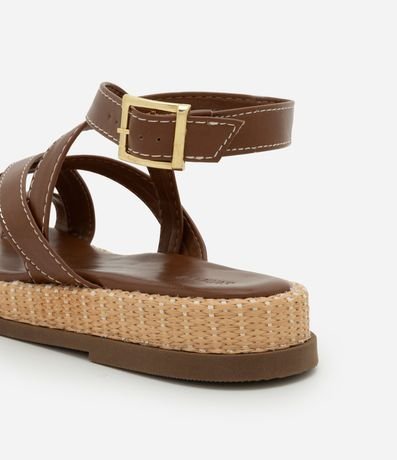 Sandalia Plana Sport Sandal con Efecto Ráfia en la Suela 6