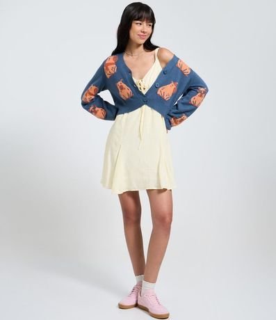 Cardigan en Jacquard con Estampado de Carpinchos 2