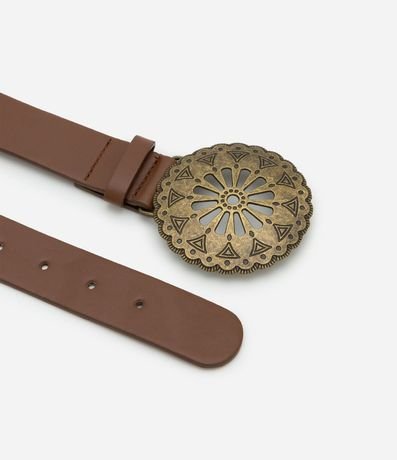 Cinturón Western Largo en PU con Tachas y hebilla Redonda 3