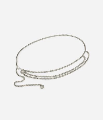 Cinturón Cadena Estrecho con Colgantes de Medalla