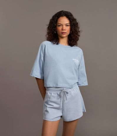 Remera Over Corta en Algodón con Lettering Frente y Espalda 6