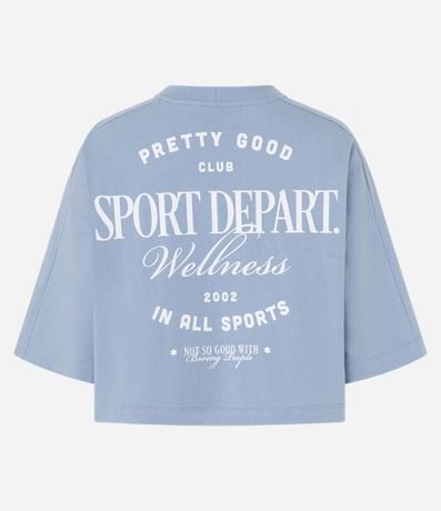 Remera Over Corta en Algodón con Lettering Frente y Espalda 8