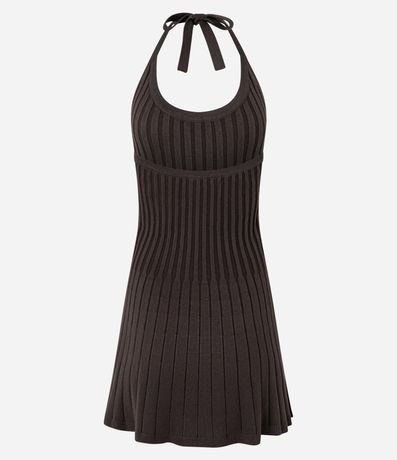 Vestido Evase con Frente Única en Viscosa con Efecto Punto Texturizado 7