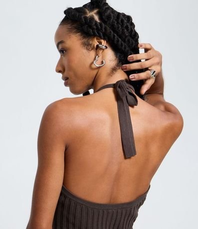 Vestido Evase con Frente Única en Viscosa con Efecto Punto Texturizado 4