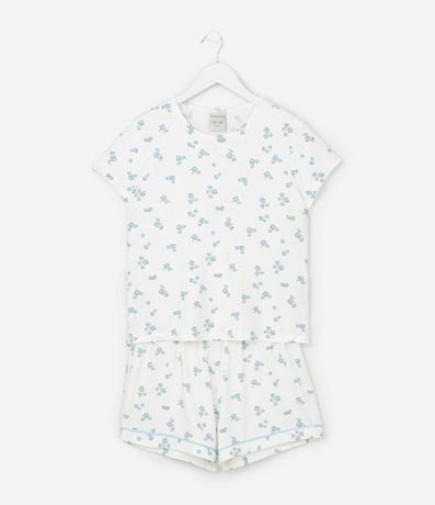 Pijama Infantil corto Peach Touch con Estampa Floral- Talle 5 al 14