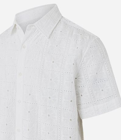 Camisa Regular en Algodón con Bordado de Flores 6