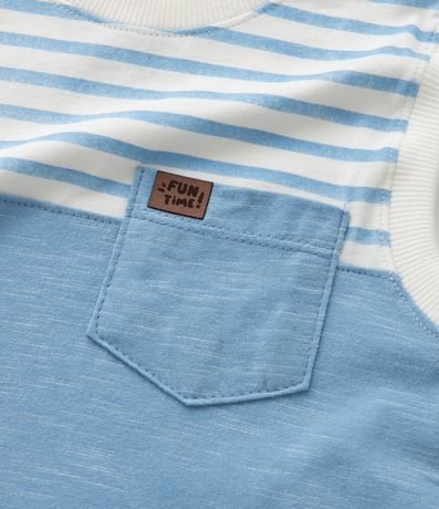Musculosa Infantil con Pequeño Bolsillo y Estampa Rayas - Talle 1 a 6 años 5