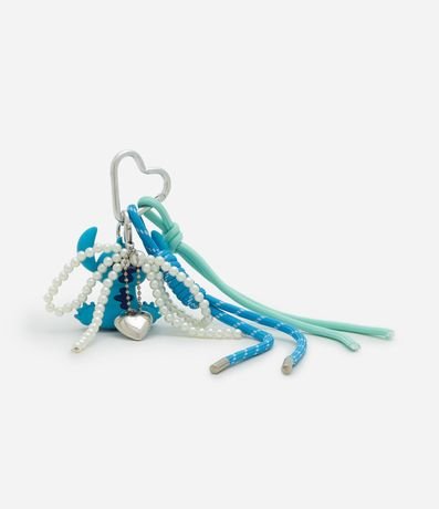 Llavero de Metal con Stitch con Detalle de Cuerda y Perla Artificial 2