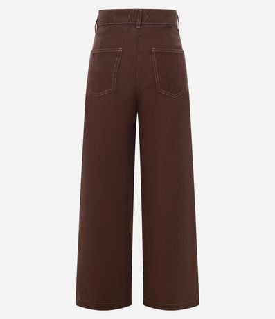 Pantalón Wide Leg en Sarga con Bolsillo Carpintero 6