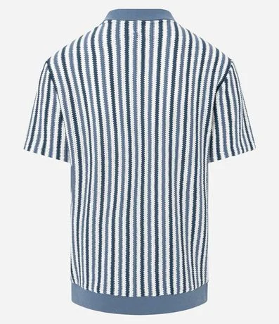 Remera Polo Regular con Textura y Rayas 3