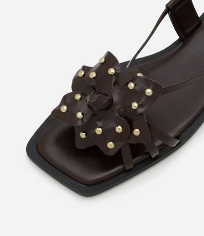 Sandalia Plana con Flor y Strass 3