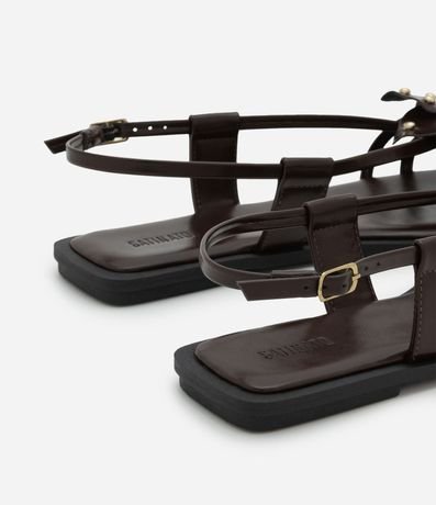 Sandalia Plana con Flor y Strass 5