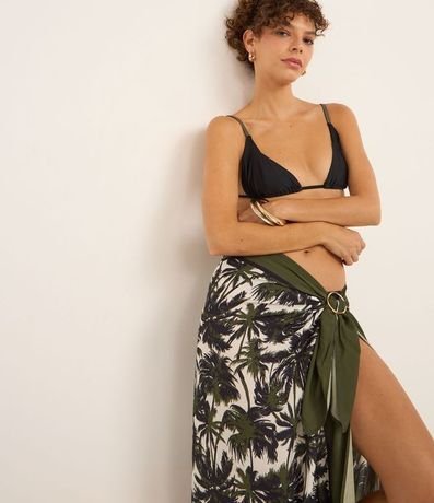 Canga Rectangular en Chalis con Estampa de Palmeras 4