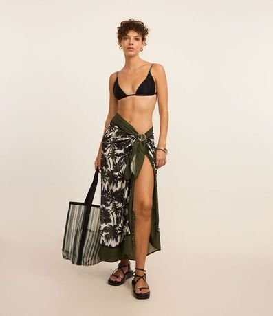 Canga Rectangular en Chalis con Estampa de Palmeras 1