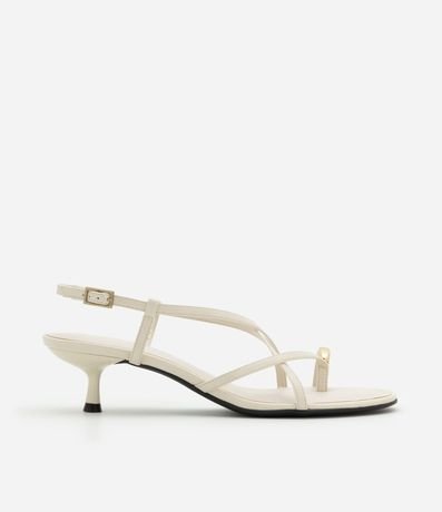 Sandalia con Tiras Finas Asimétricas y Dedera Bold