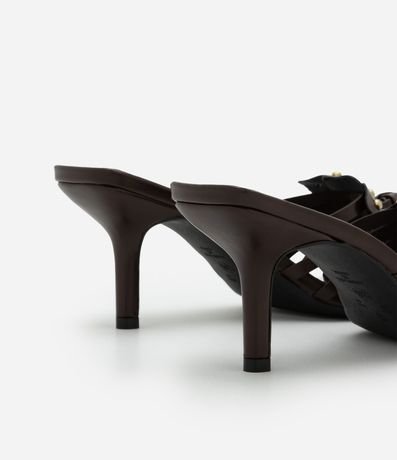 Sandalia Mule con Flor y Strass 5