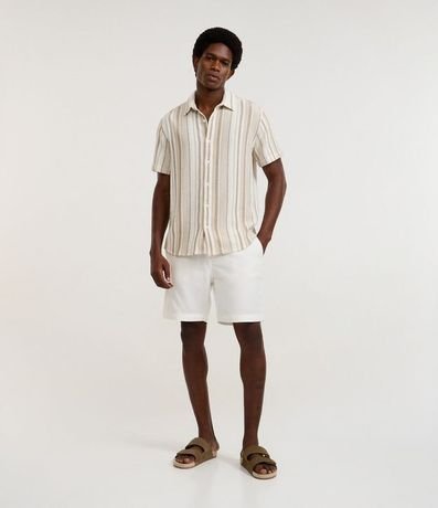 Camisa en Algodón Texturizada con Estampa Rayas 2