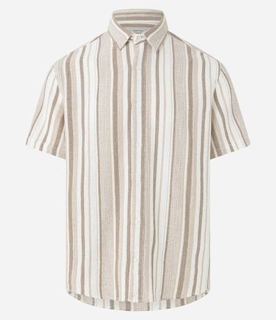 Camisa en Algodón con Textura y Rayas 6