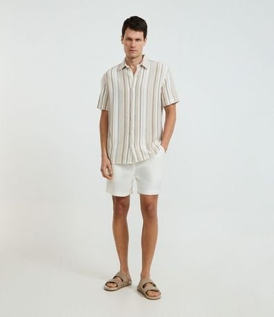 Camisa en Algodón con Textura y Rayas 2