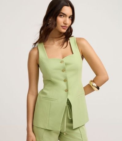 Chaleco Sastrería con Escote Quadrado con Bajo V