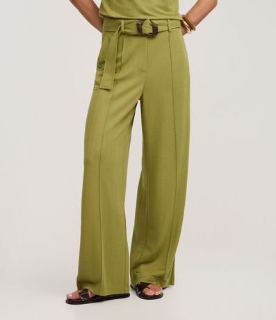 Pantalón Pantalona en Orly con Cinturón Largo con Hebilla Diferenciada 3