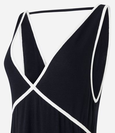 Salida de Playa Vestido en Viscosa con Bies Contrastante 7