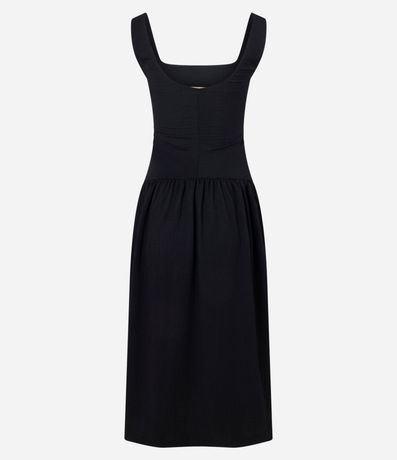 Vestido Texturizado con Escote Cuadrado y Bretel Ancho 7