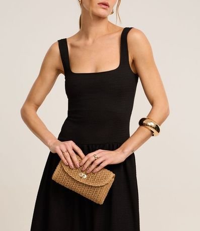 Vestido Texturizado con Escote Cuadrado y Bretel Ancho 4