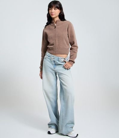 Saco en Punto con Cremallera y Cuello Alto 2