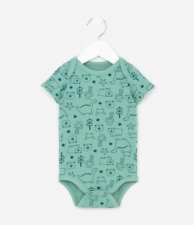 Body Infantil con Estampa de Oso y Dino - Talle 0 a 18 Meses