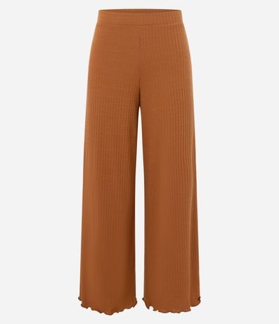 Pantalón Recto en Rib con Cintura Mediana 1