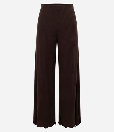 Pantalón Recto en Rib con Cintura Mediana 1