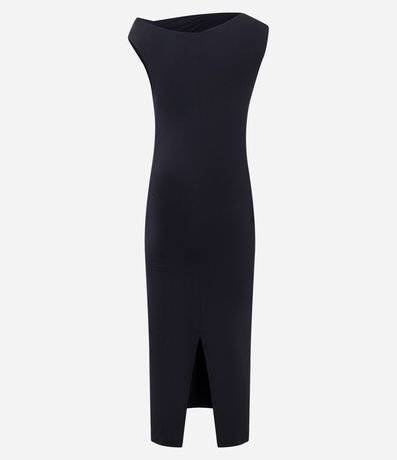 Vestido Midi Hombro a Hombro con Escote Asimétrico 7