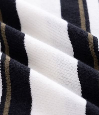 Remera Boxy en Punto Listrado con Cuello Polo 3