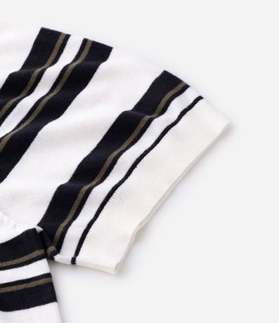 Remera Boxy en Punto Listrado con Cuello Polo 5