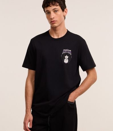 Remera Regular en Algodón con Estampa Wednesday 2