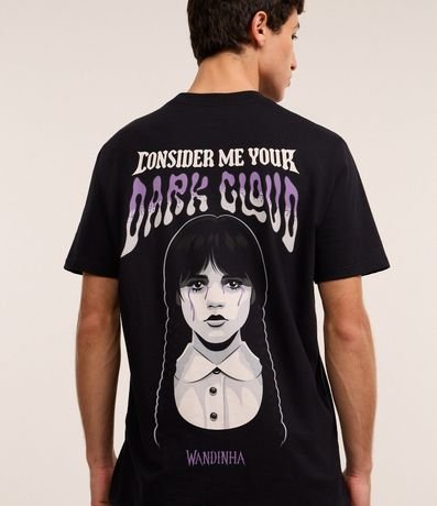 Remera Regular en Algodón con Estampa Wednesday