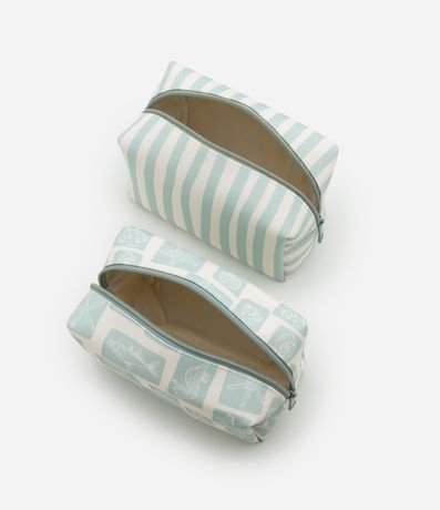 Kit 03 Neceseres Grande y Rectangulares Medias Variadas con Estampa Fondo del Mar 4