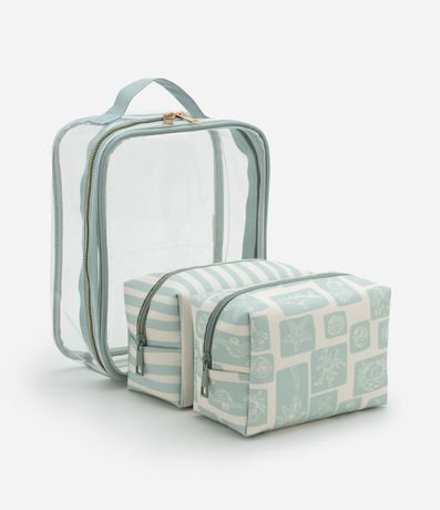 Kit 03 Neceseres Grande y Rectangulares Medias Variadas con Estampa Fondo del Mar 5