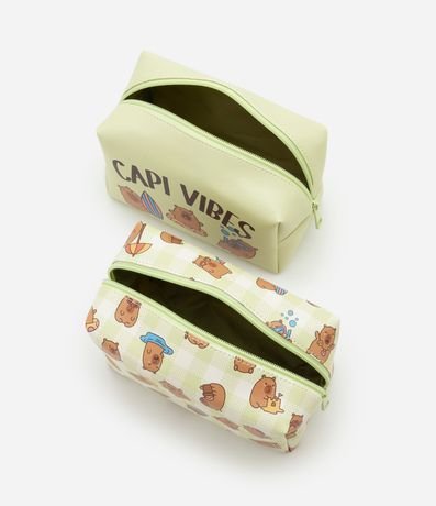 Kit 03 Neceser con Tamaños Diversos y Estampa de Carpincho 4