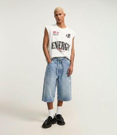 Bermuda Jorts Super Baggy en Jeans con Cinturón Lazo 3
